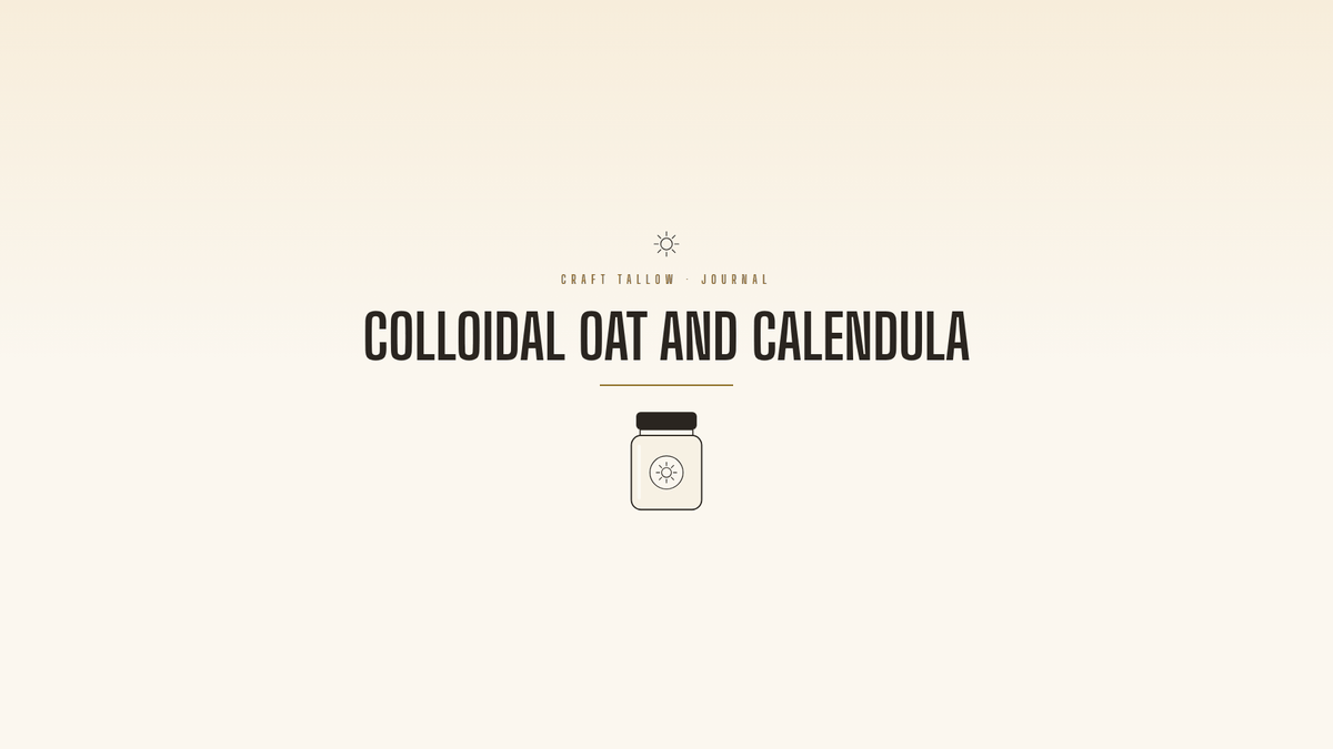 Craft Tallow Journal cover for Colloidal Oat and Calendula, a cream balm jar illustration