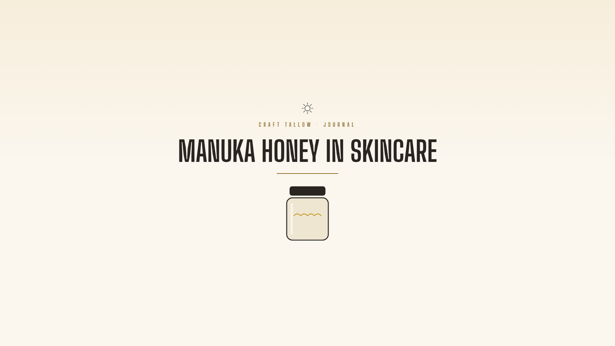 Craft Tallow Journal cover for Manuka Honey in Skincare, a honey jar illustration on cream