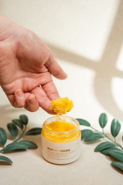 Velvet Face Renewal · 1% Bakuchiol + Vitamin C + CoQ10 Tallow Face Balm