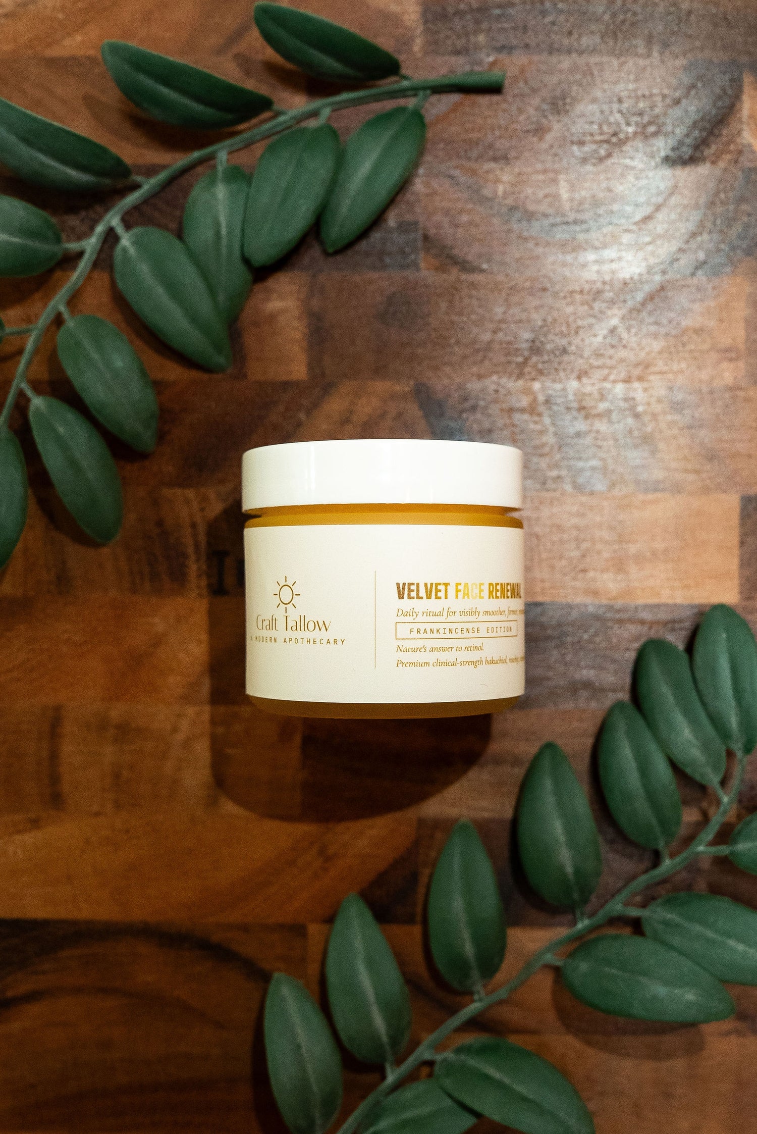 Velvet Face Renewal · 1% Bakuchiol + Vitamin C + CoQ10 Tallow Face Balm